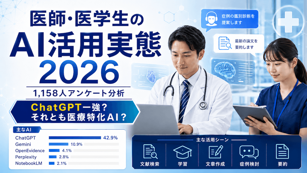 医師・医学生1,158人に聞いた「使っているAI」—ChatGPT一強？それとも医療特化AIの時代？