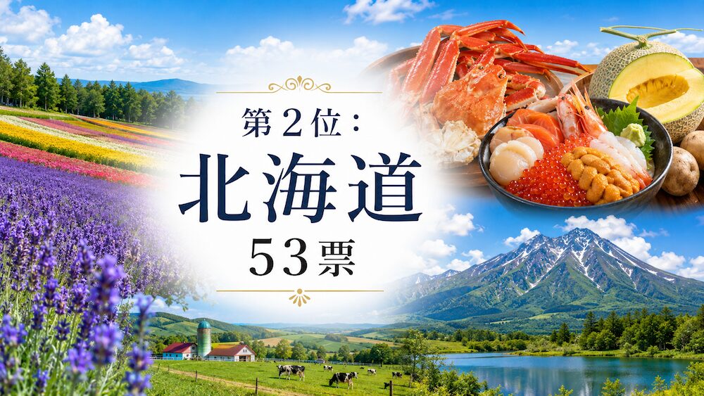 第2位 北海道 53票 医師が選ぶおすすめ国内旅行先ランキング