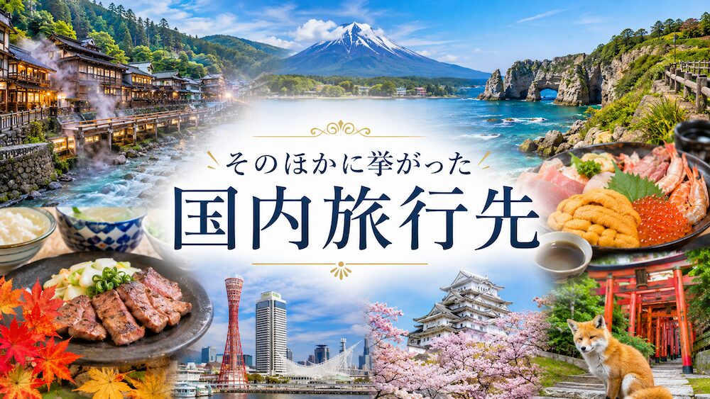 そのほかに挙がった国内旅行先 医師が選ぶおすすめ国内旅行先ランキング