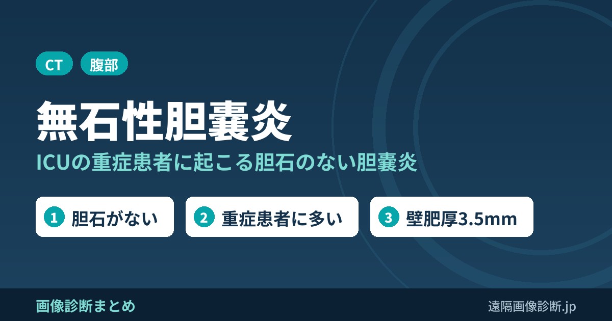 無石性胆嚢炎 ICUの重症患者に起こる胆石のない胆嚢炎