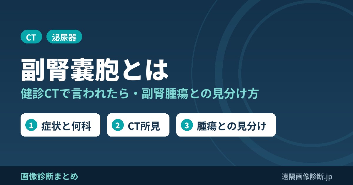 副腎嚢胞とは 健診CTで言われたら・副腎腫瘍との見分け方