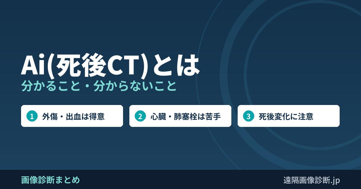 Ai(死後CT)とは 分かること・分からないこと