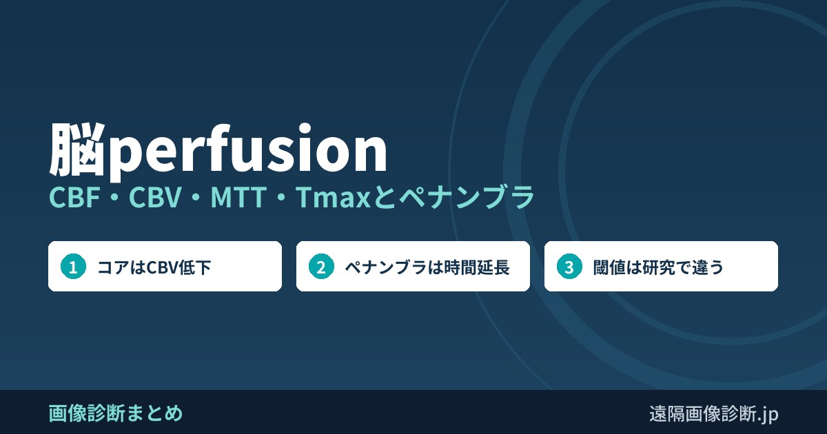 脳perfusion CBF・CBV・MTT・Tmaxとペナンブラ