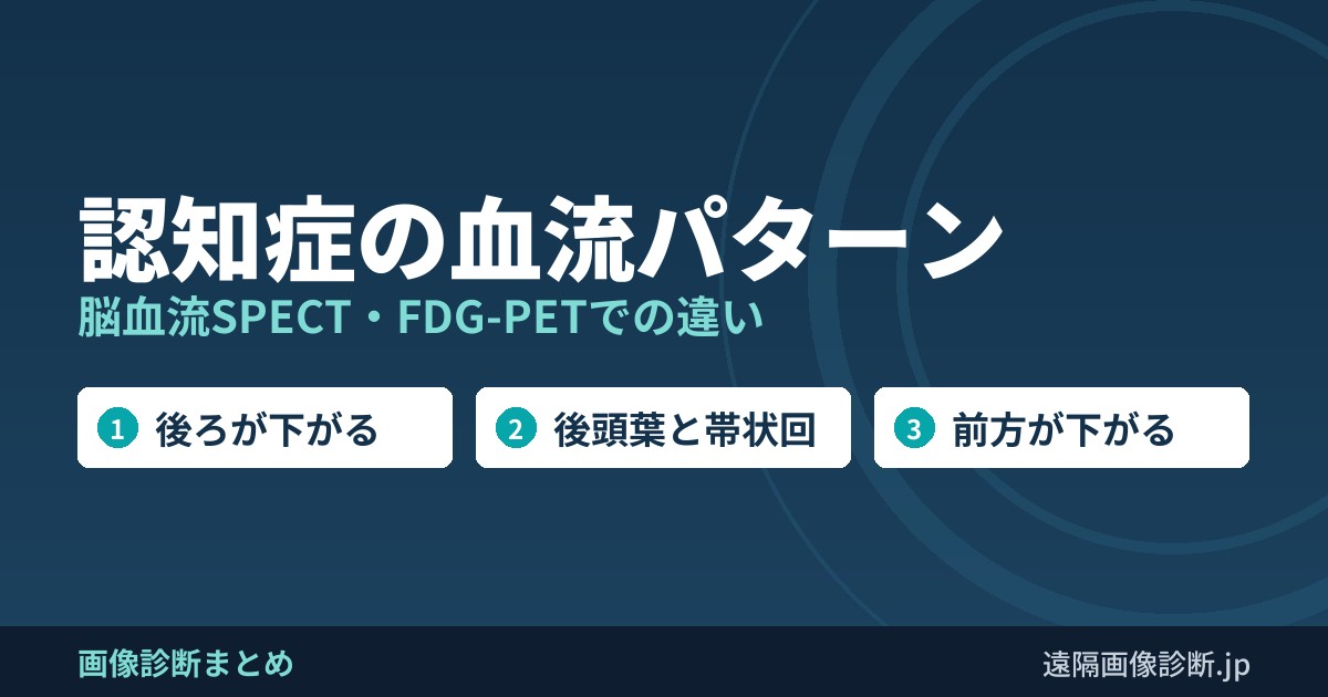 認知症の血流パターン 脳血流SPECT・FDG-PETでの違い