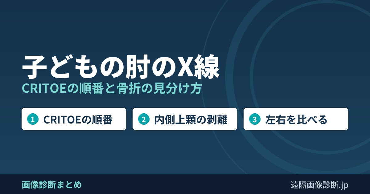 子どもの肘のX線 CRITOEの順番と骨折の見分け方
