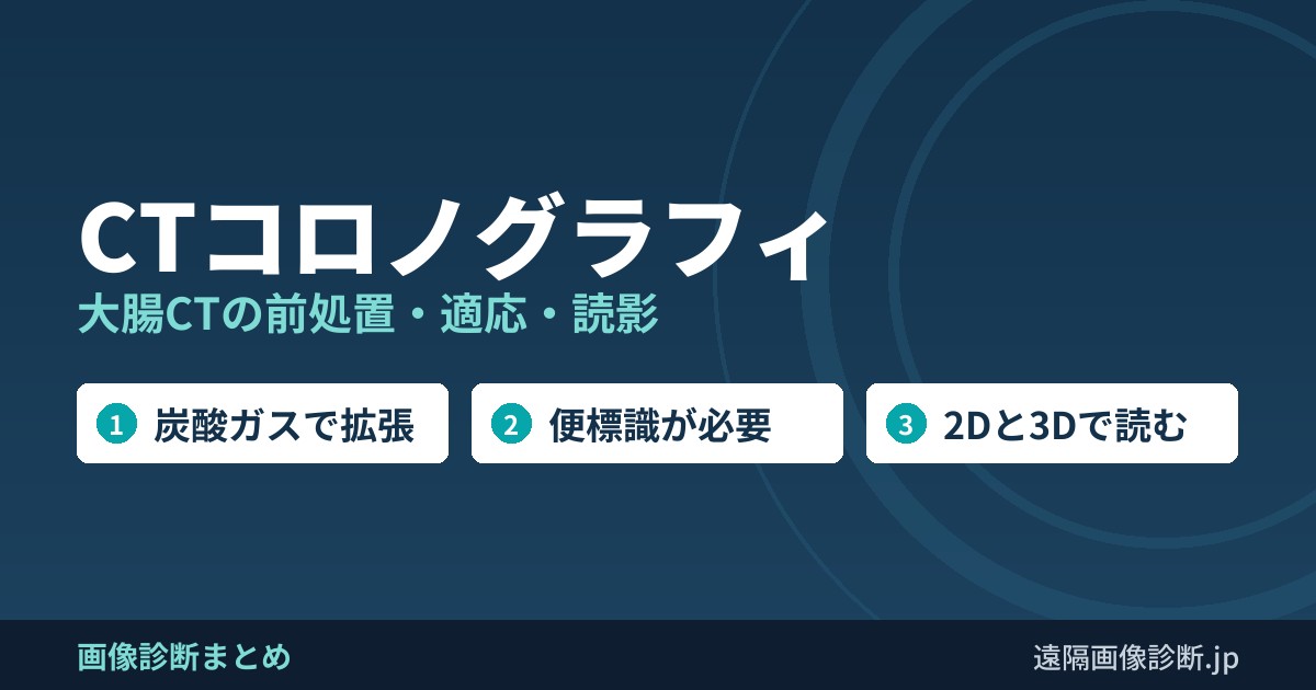 CTコロノグラフィ 大腸CTの前処置・適応・読影