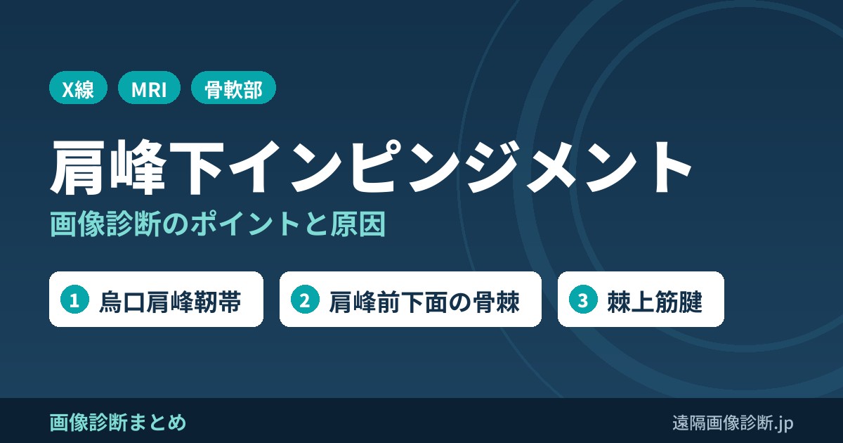 肩峰下インピンジメント症候群とは？画像診断のポイントは？