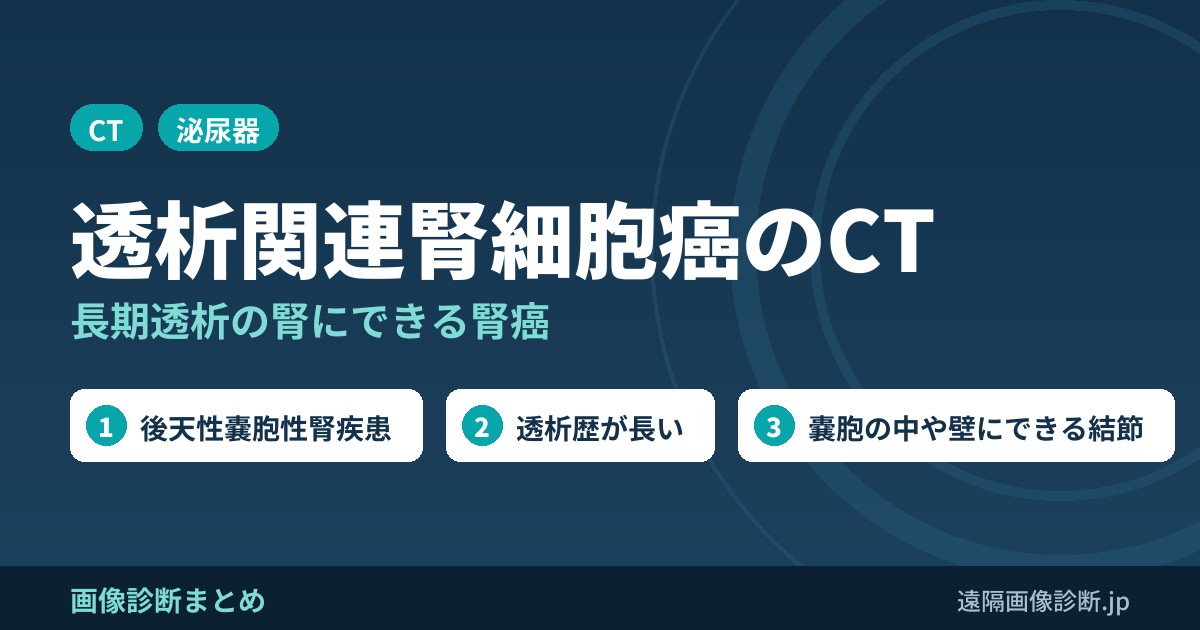 透析関連腎細胞癌のCT画像診断
