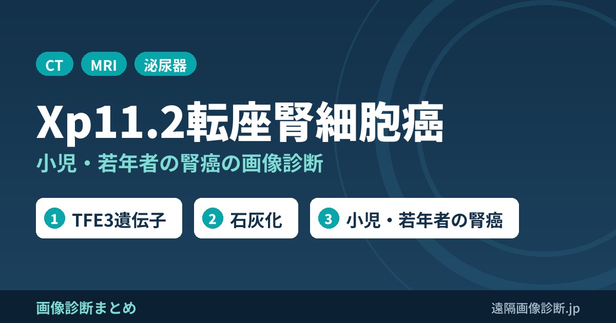 Xp11.2/TFE3転座腎細胞癌の画像診断、画像所見