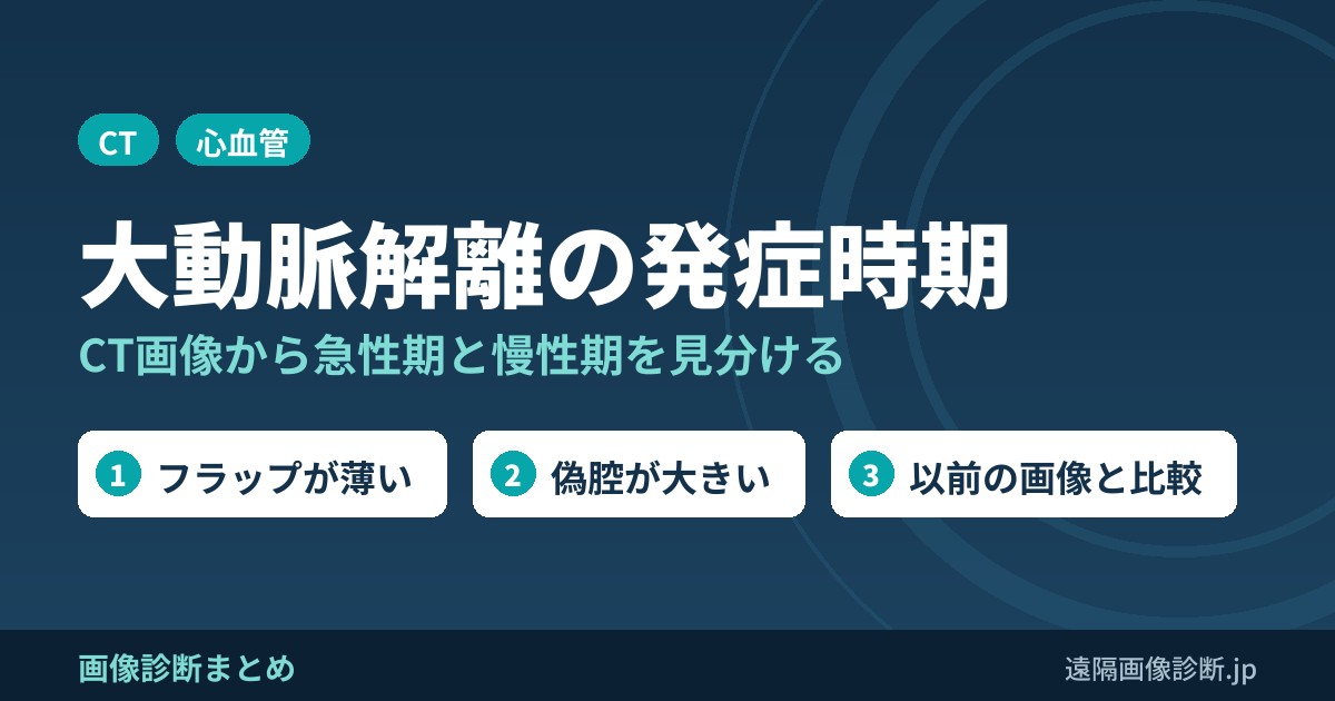 大動脈解離の発症時期のCT画像からの推定