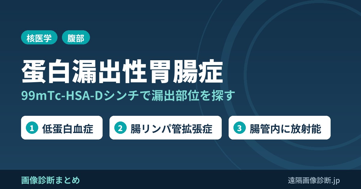 蛋白漏出性胃腸症シンチグラフィ｜99mTc-HSA-Dによる漏出部位の診断