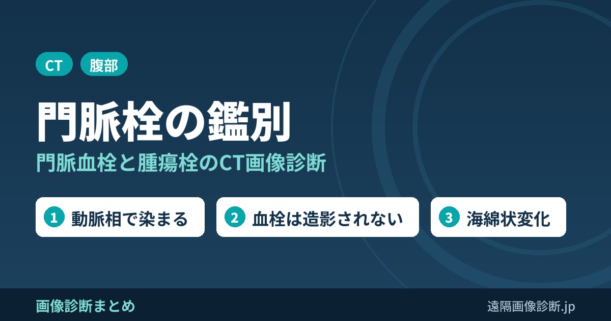 門脈栓の鑑別診断、画像診断(門脈血栓、門脈腫瘍栓)
