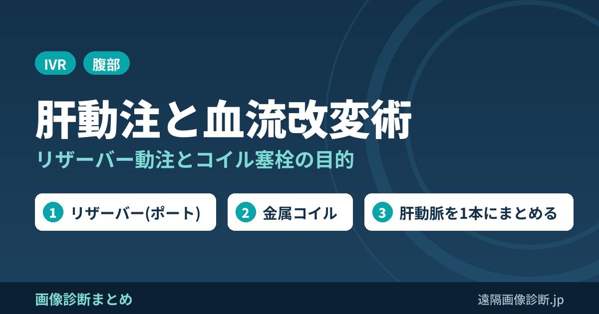 肝動注化学療法(リザーバー)の血流改変術とは？目的とコイル塞栓する血管(胃十二指腸動脈・右胃動脈)