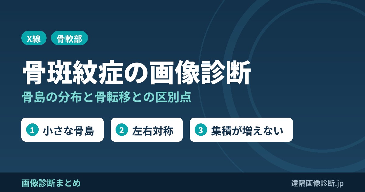 骨斑紋症の画像診断
