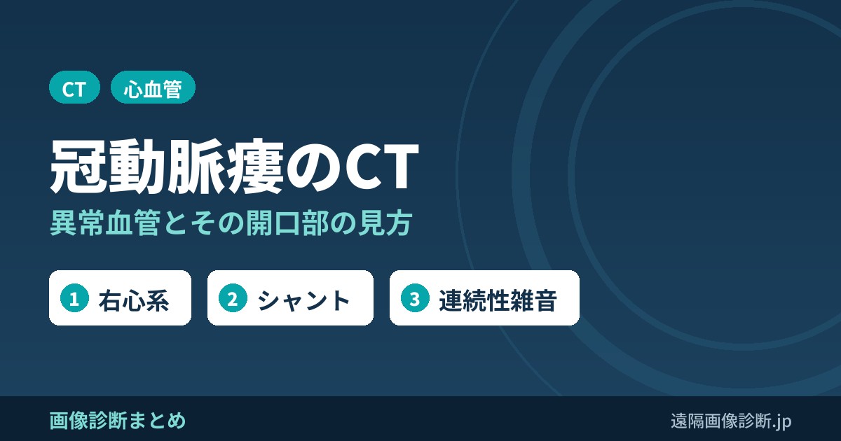 冠動脈瘻のCT画像診断(coronary artery fistula)