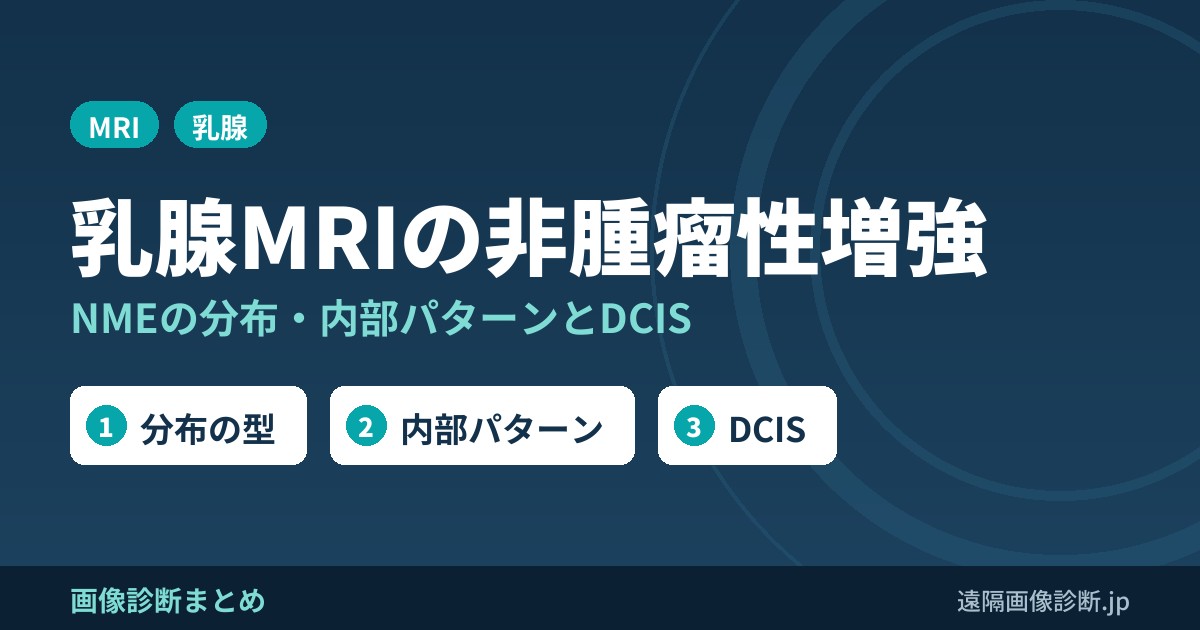 BI-RADS MRIに基づく乳腺MRI読影法(非腫瘤性増強：NME)｜分布・内部パターンとDCIS