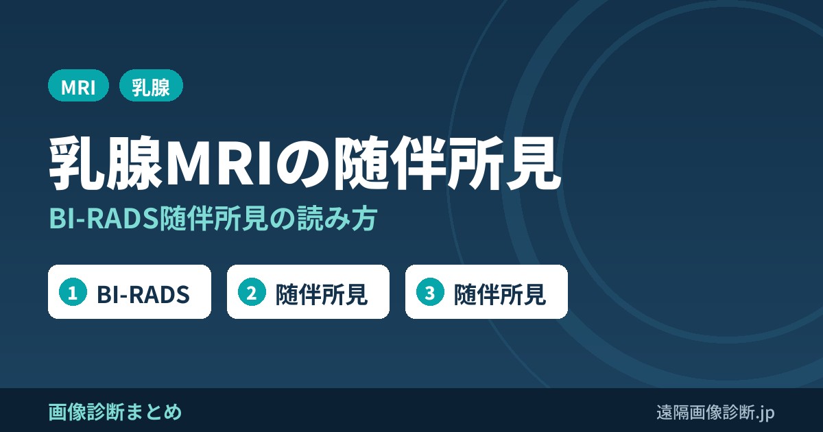 BI-RADS MRIに基づく乳腺MRI読影法｜associated findings(随伴所見)