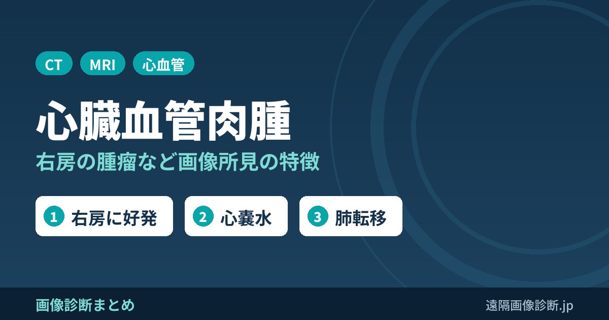 心臓血管肉腫とは？画像所見の特徴は？