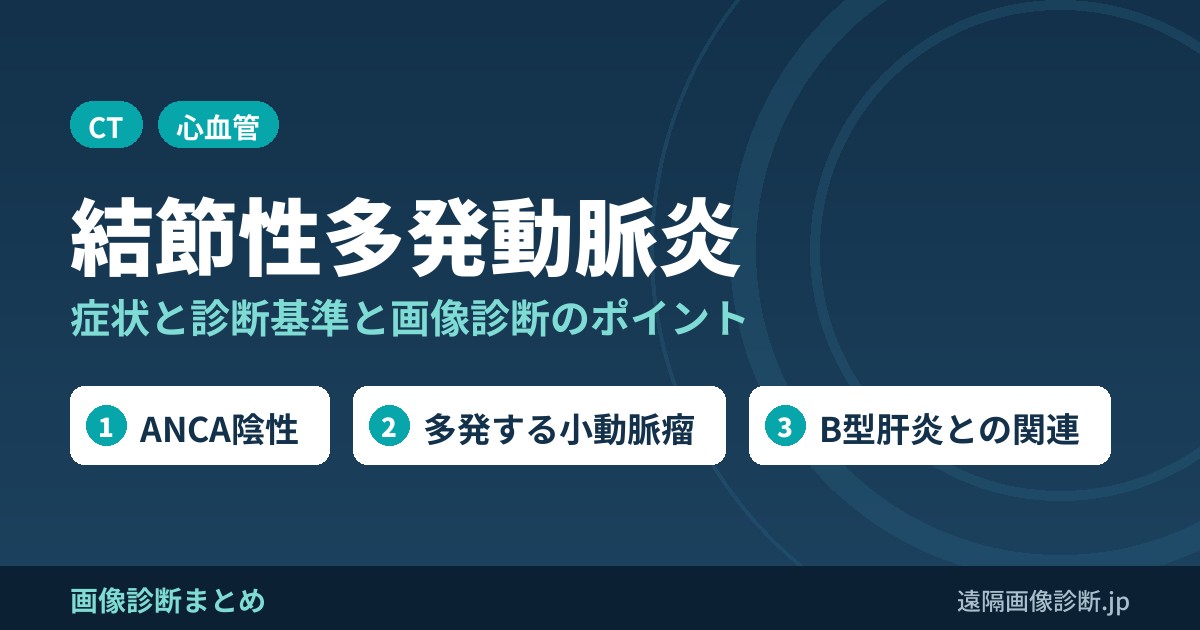 結節性多発動脈炎(PAN)とは？画像診断のポイントは？