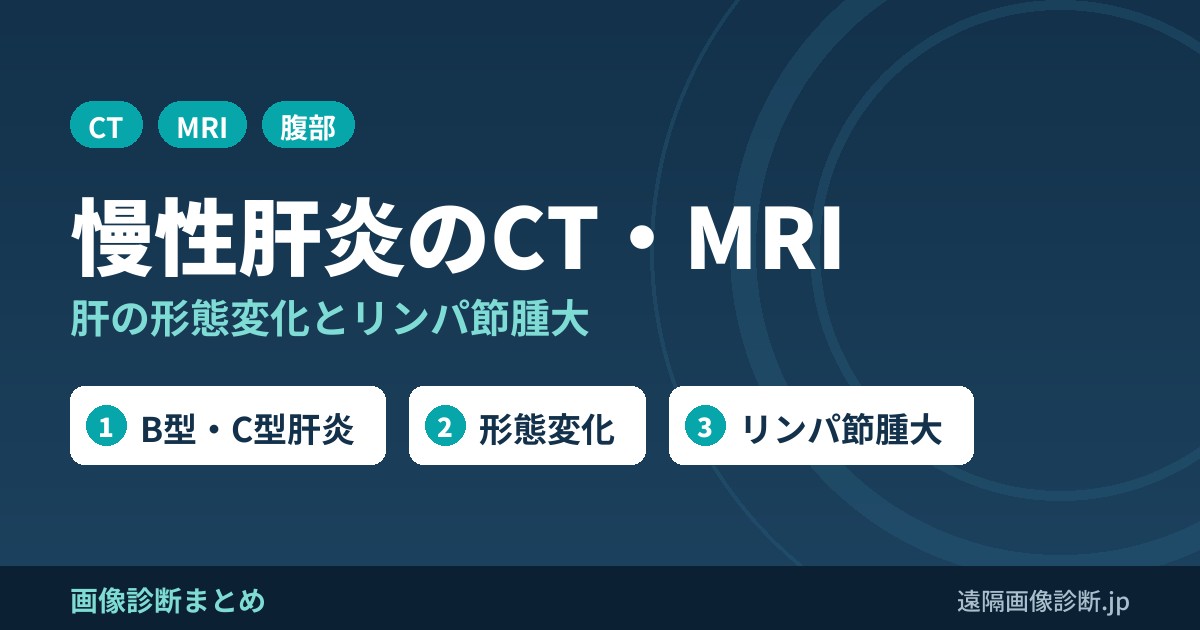 慢性肝炎のCT・MRI画像所見｜肝の形態変化とリンパ節腫大