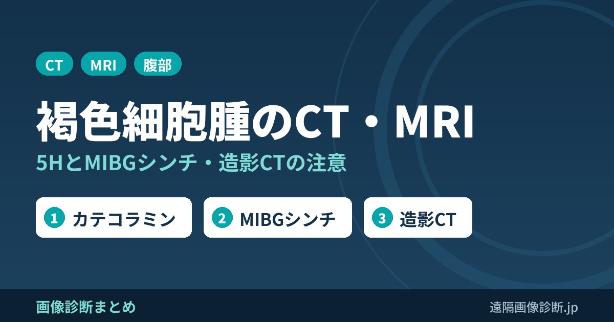 褐色細胞腫・傍神経節腫のCT・MRI画像診断｜症状(5H)・MIBGシンチと造影CTの注意点