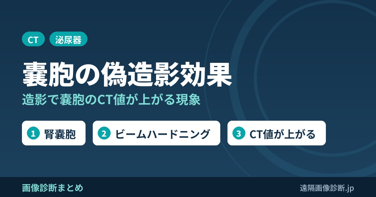 嚢胞の偽造影効果(pseudoenhancement)とは？嚢胞なのに造影で染まる？