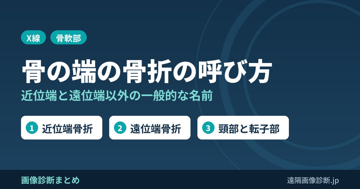 骨の端の骨折の呼び方は？遠位端、近位端でよい？それ以外は？