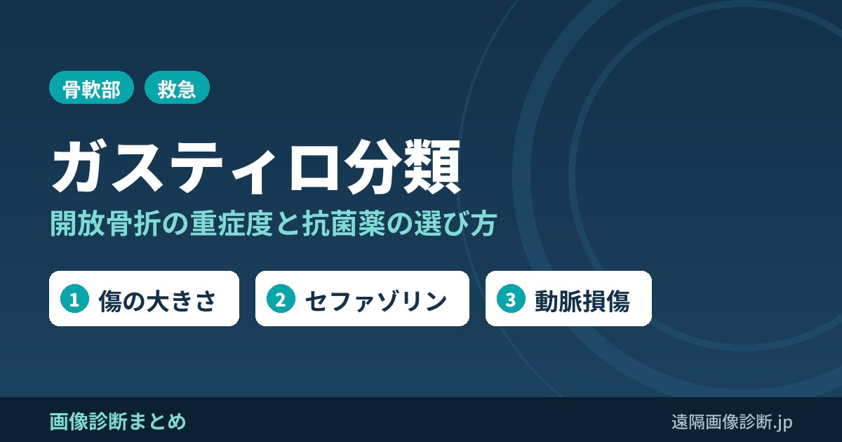 ガスティロ分類(Gustilo分類)とは？開放骨折の分類と抗菌薬(セファゾリン・ゲンタマイシン)、初期対応