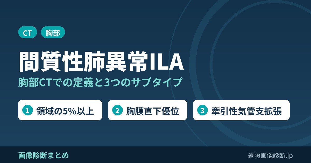 ILA(間質性肺異常)とは？胸部CTでの定義と3つのサブタイプ・臨床的意義