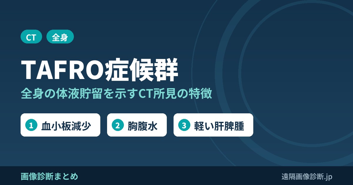 TAFRO症候群の画像診断のポイント