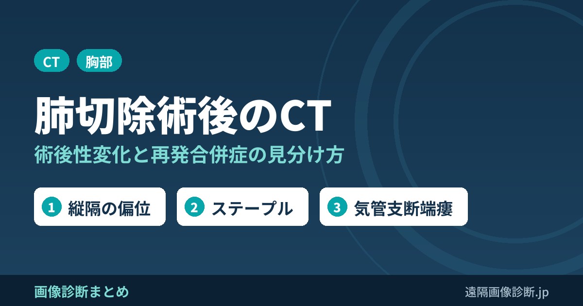 肺切除術後のCT画像所見｜術後性変化と再発・合併症との見分け方
