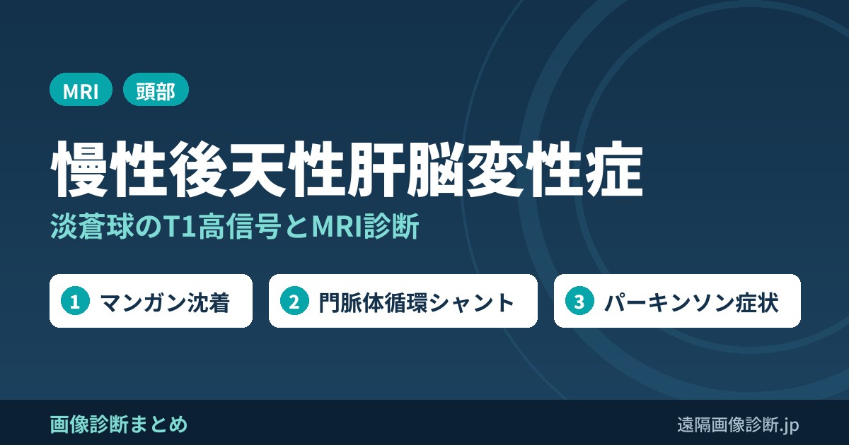 慢性後天性肝脳変性症とMRI画像診断のポイント