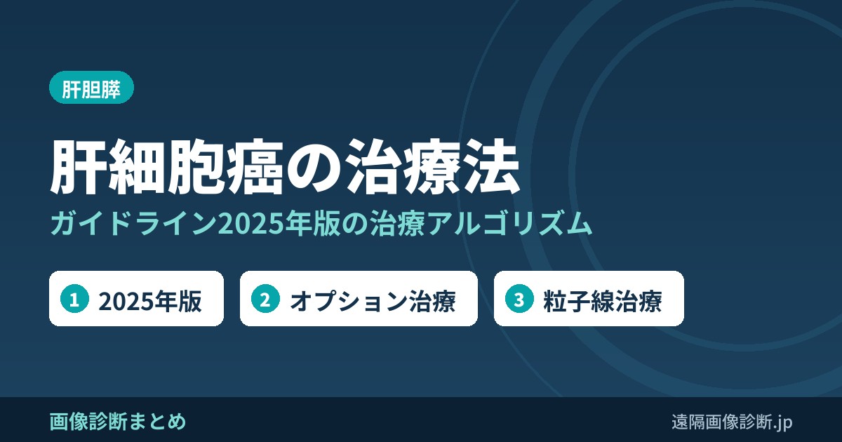 肝細胞癌の治療法｜肝細胞癌診療ガイドライン2025年版の治療アルゴリズムと変更点