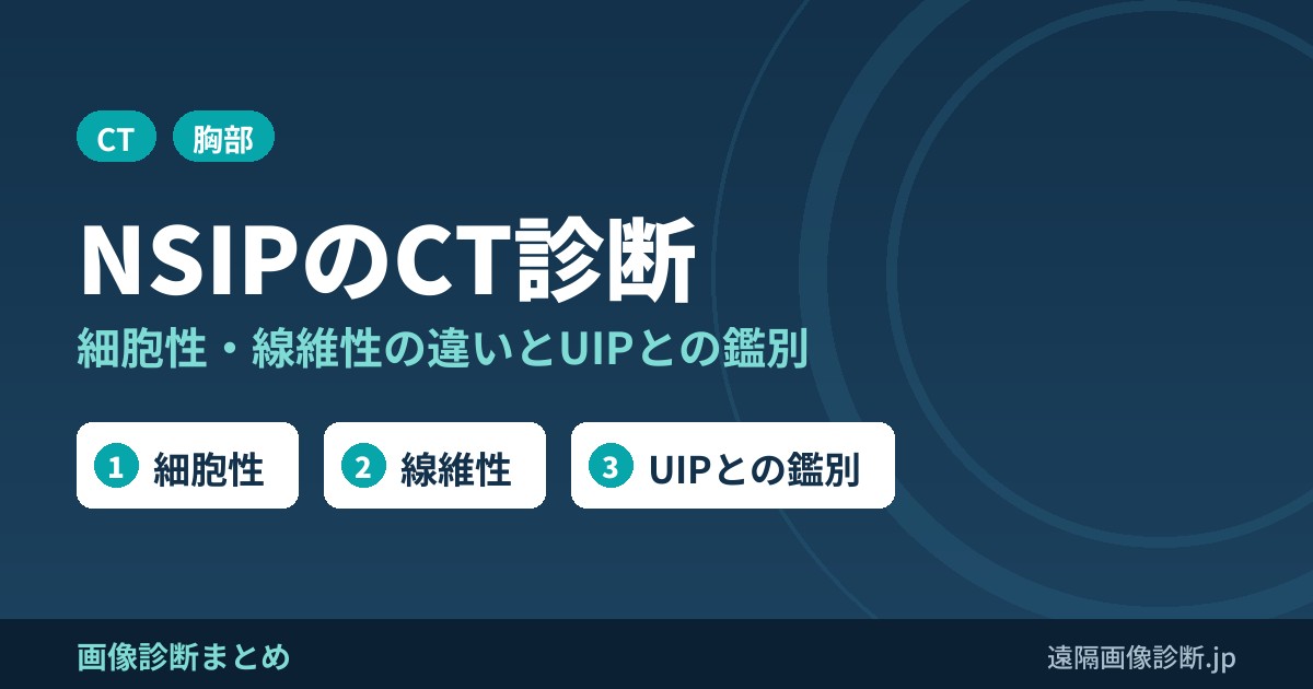NSIP(非特異性間質性肺炎)のCT画像診断｜細胞性・線維性の違いとUIPとの鑑別