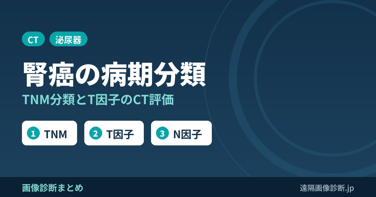 腎癌(腎細胞癌)の病期分類(TNM)と画像診断｜T因子のCT評価