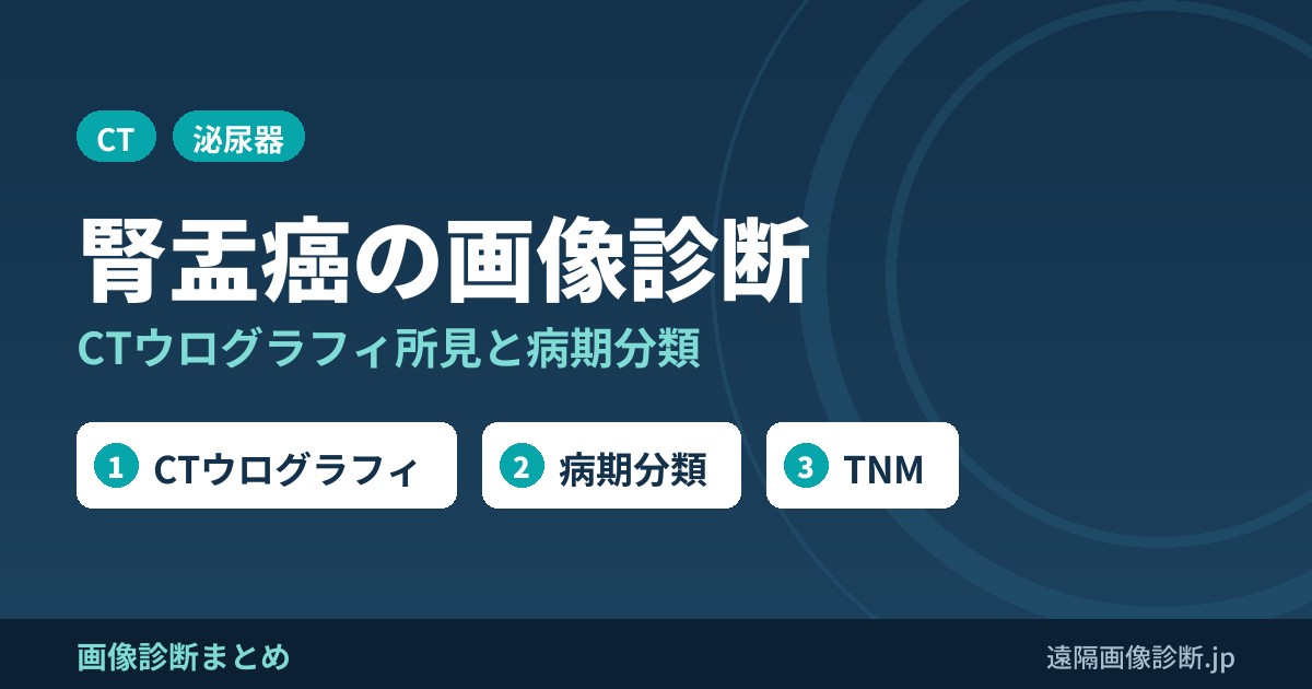 腎盂癌の画像診断｜CTウログラフィ所見と病期分類(TNM)