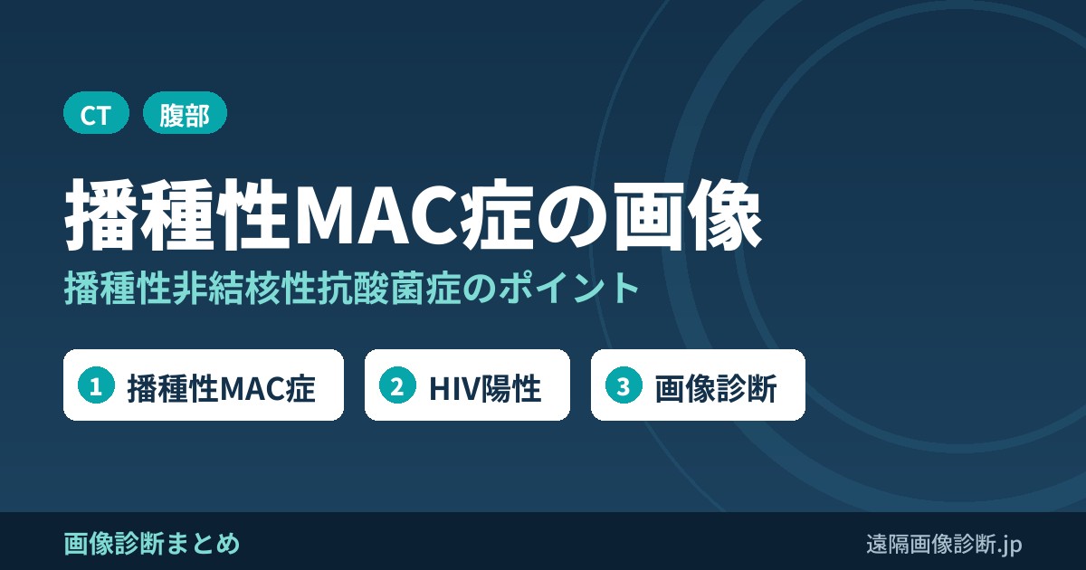 播種性非結核性抗酸菌症(播種性MAC症)の画像診断のポイント