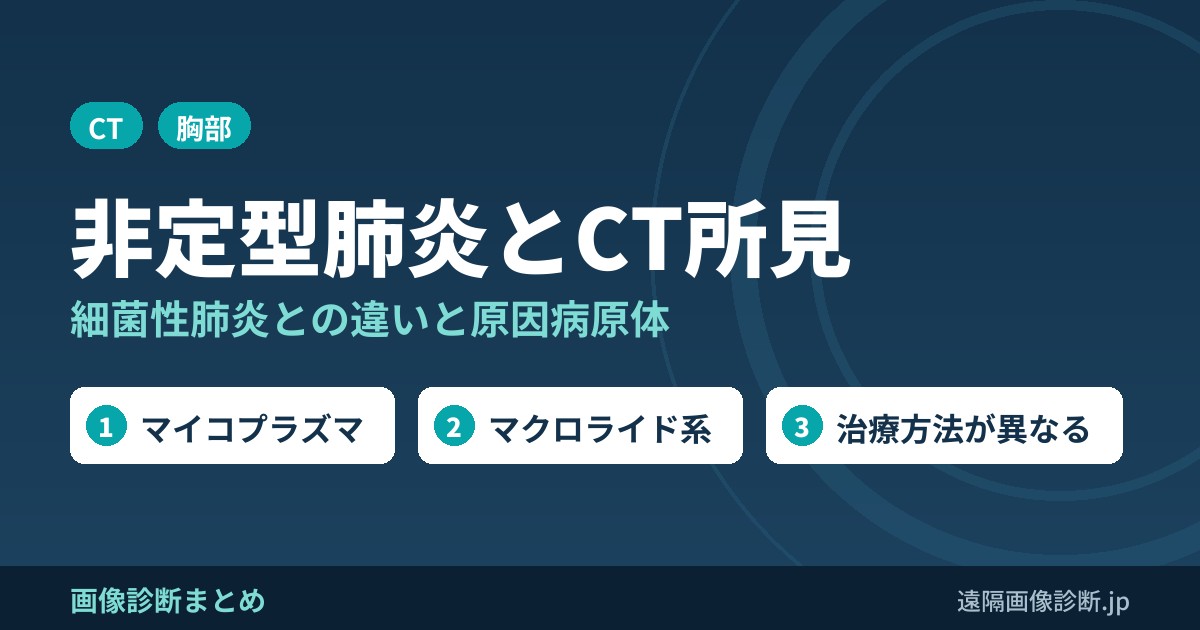 非定型肺炎とは？細菌性肺炎との違いとCT画像所見(マイコプラズマ・レジオネラ)