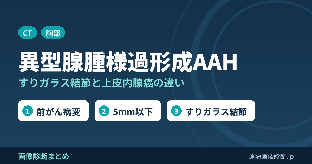 異型腺腫様過形成(AAH)のCT画像所見｜すりガラス結節と上皮内腺癌との違い