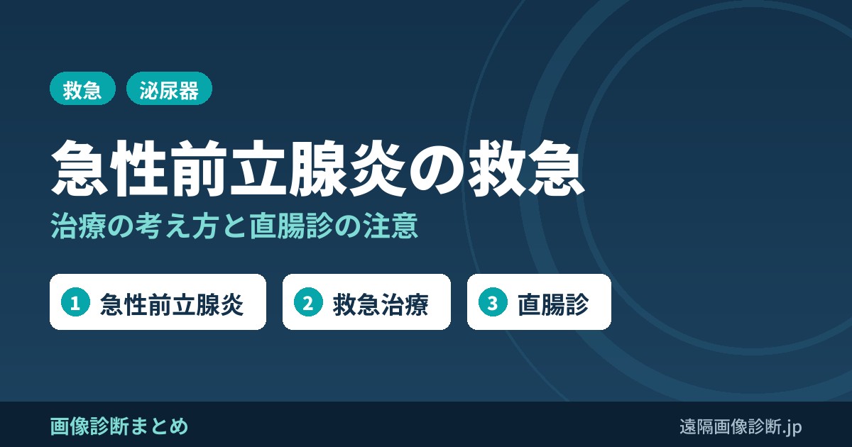 急性前立腺炎の救急治療、直腸診
