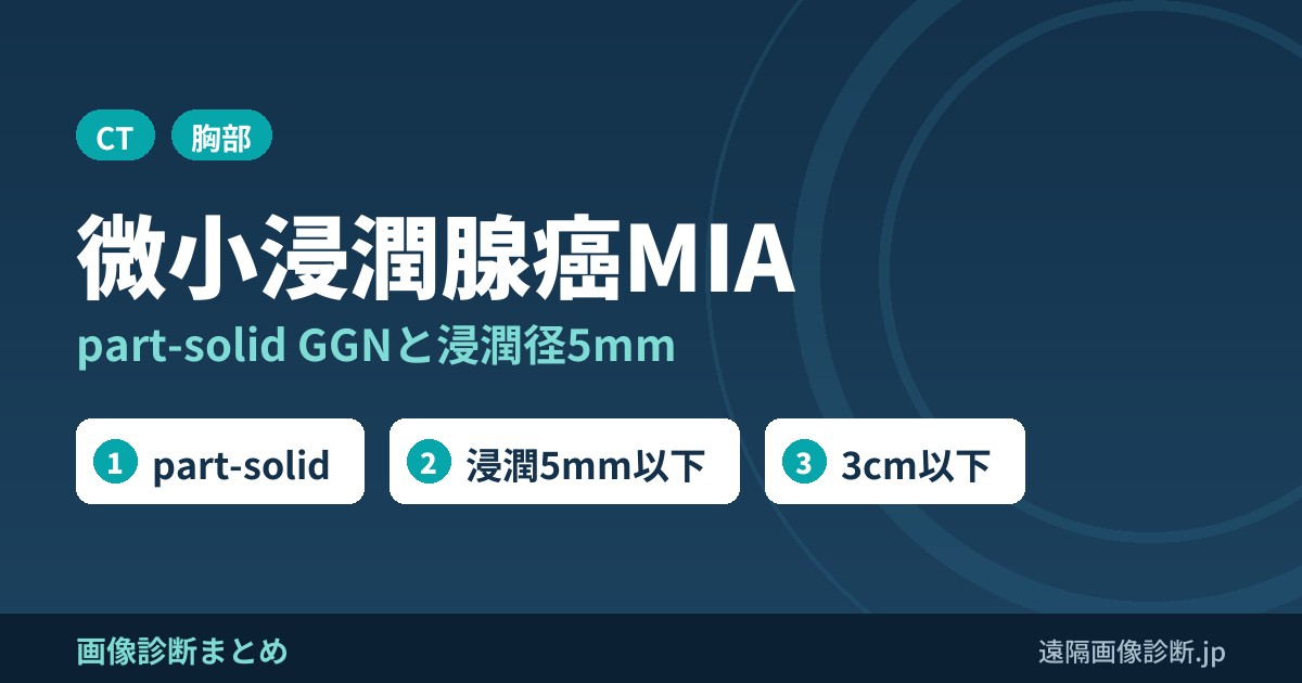 微小浸潤腺癌(MIA)のCT画像所見｜part-solid GGNと浸潤径5mm