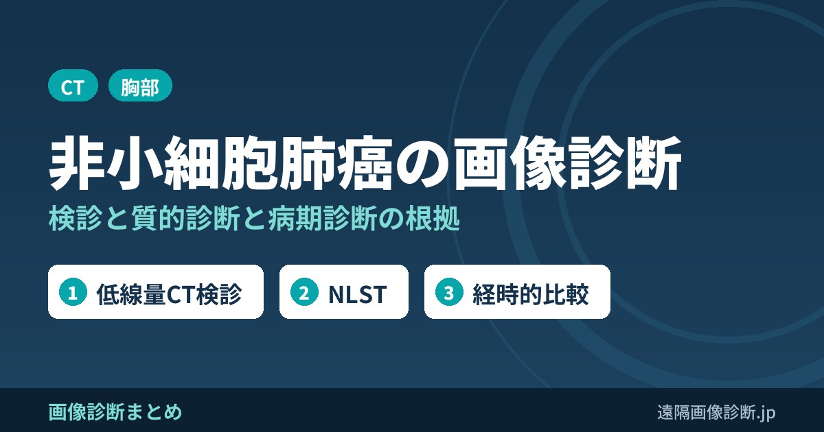 非小細胞肺癌(NSCLC)の画像診断：検診・質的診断・病期診断のエビデンス