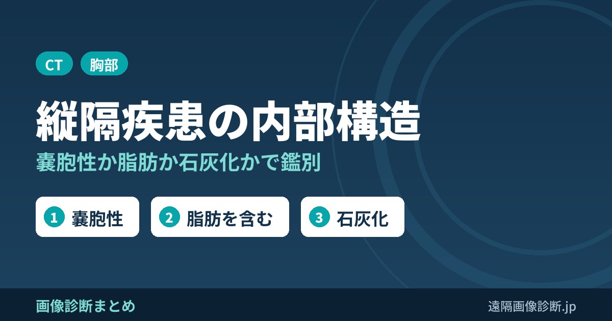 縦隔疾患の内部構造による鑑別