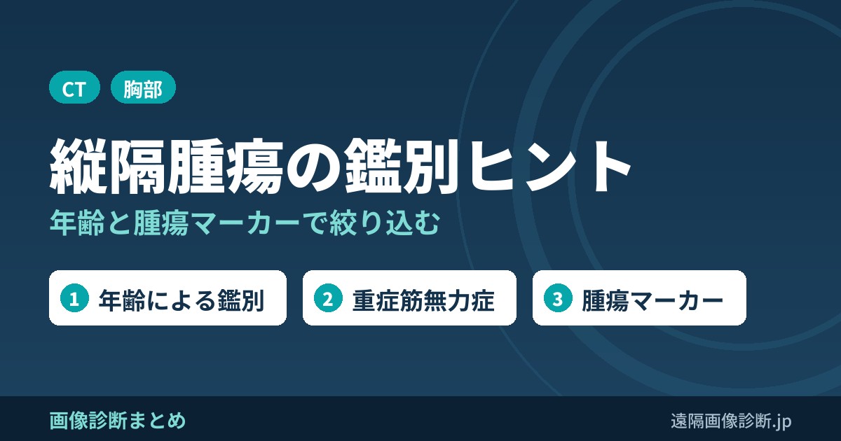 縦隔腫瘍の年齢、併存疾患、腫瘍マーカーなどによる鑑別のヒント