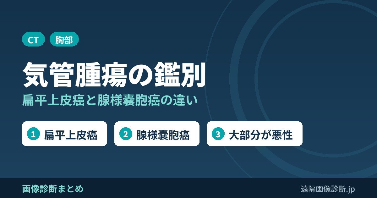 気管腫瘍・気管支内腫瘍の鑑別診断｜扁平上皮癌と腺様嚢胞癌の違い