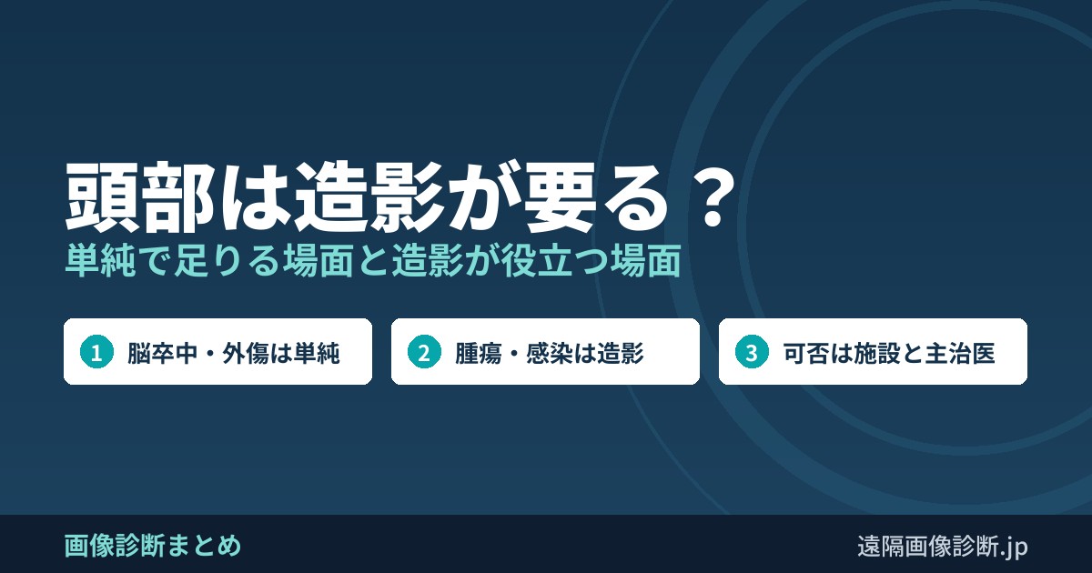 頭部は造影が要る? 単純で足りる場面と造影が役立つ場面