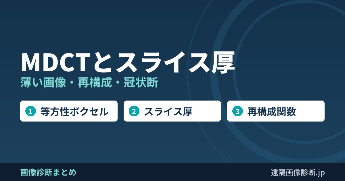 MDCTとスライス厚 薄い画像・再構成・冠状断