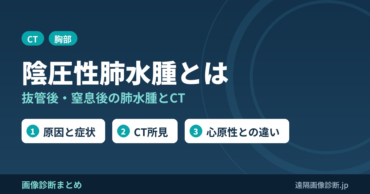 陰圧性肺水腫とは 抜管後・窒息後の肺水腫とCT