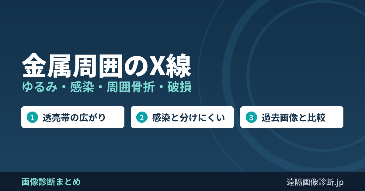 金属周囲のX線 ゆるみ・感染・周囲骨折・破損