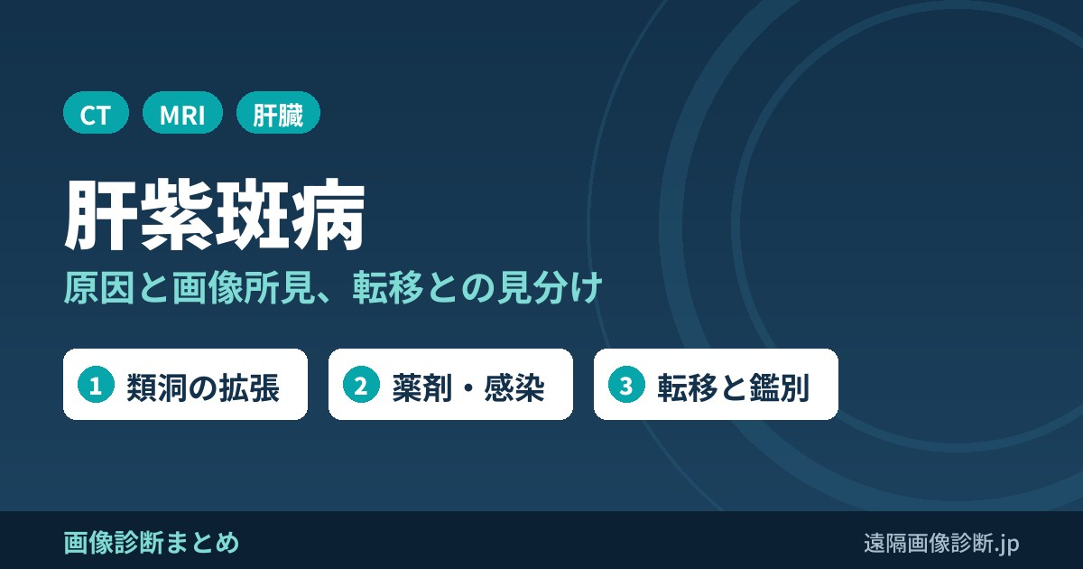 肝紫斑病 原因と画像所見、転移との見分け